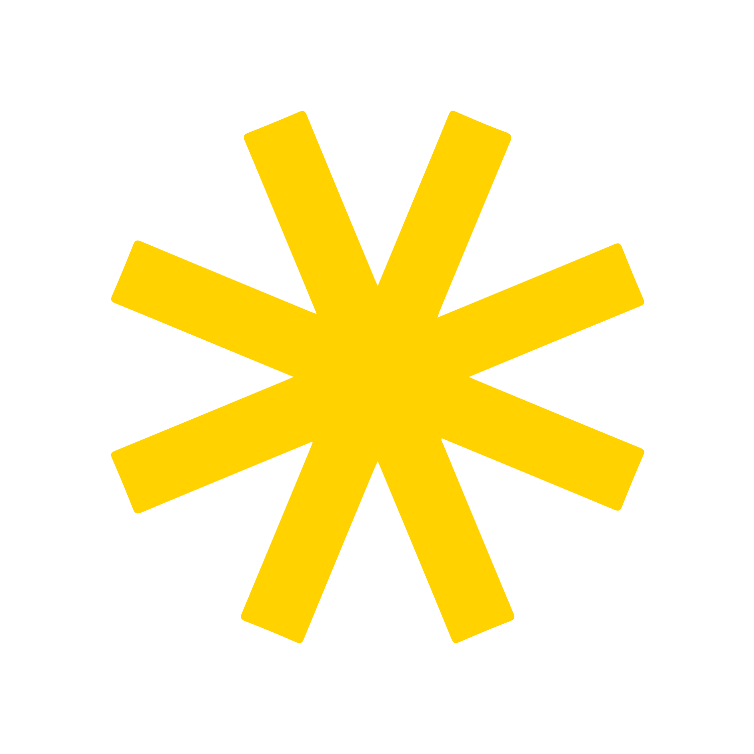 Grafika. Żółta ośmioramienna gwiazda na białym tle.